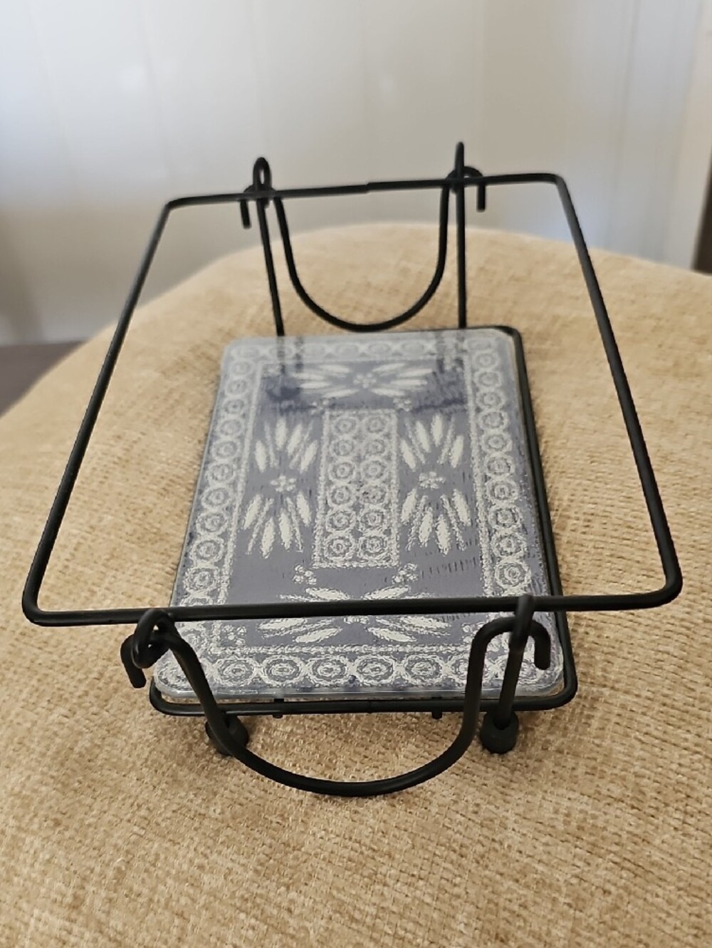 Temp-Tations Navy Blue Ceramic Baker with Decorative Pierced Pattern and Rack - Picture 6 of 8